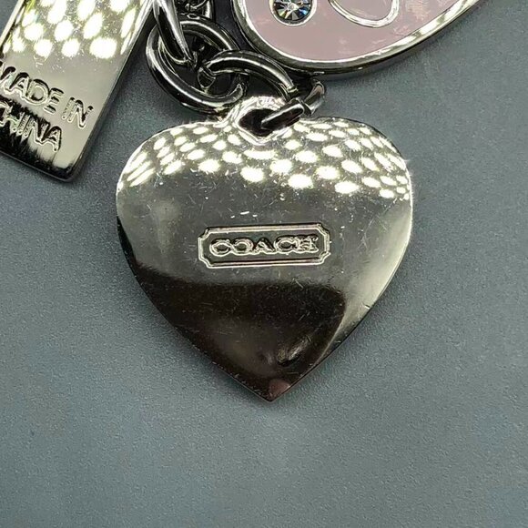 Coach Red and Silver Heart Keychain - Picture 10 of 11